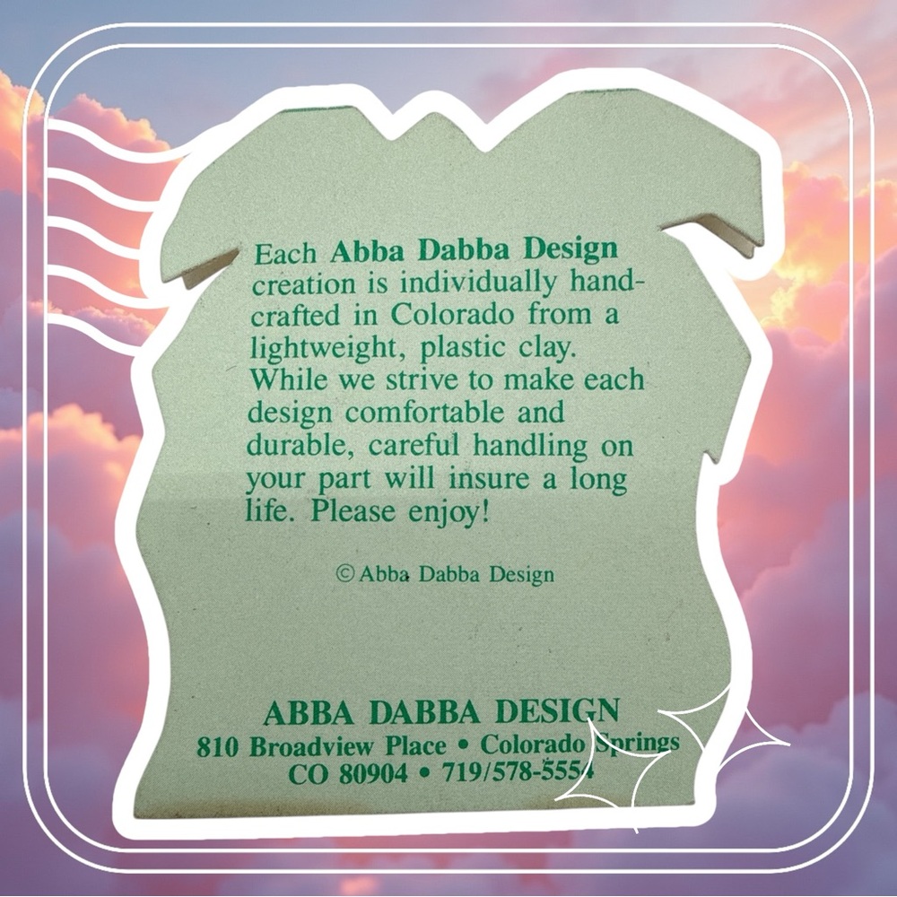 NWT- Vintage Abba Dabba Design Panda Earrings- Handcrafted in USA- Clay - Picture 3 of 3